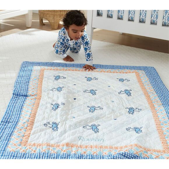 NWT Roller Rabbit Monkey Baby Quilt - Picture 2 of 5